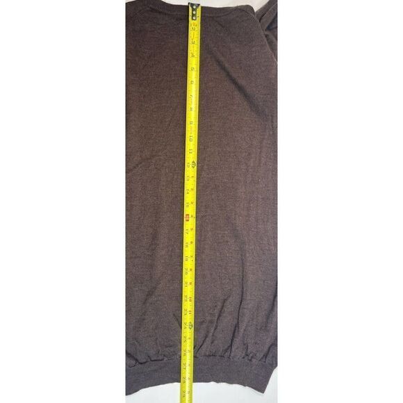 Joseph Abboud Extra Fine Merino Wool V Neck Sweater Size XL Brown Classy - Picture 6 of 10